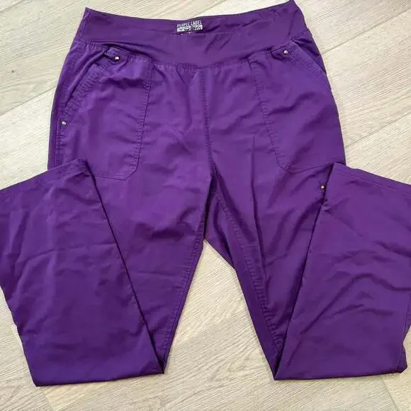 Healing hands women’s purple scrub set large/LT nursing hospital - Picture 4 of 6